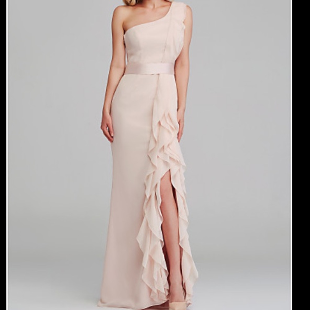 David’s bridal bridesmaid chiffon dress with ruffles